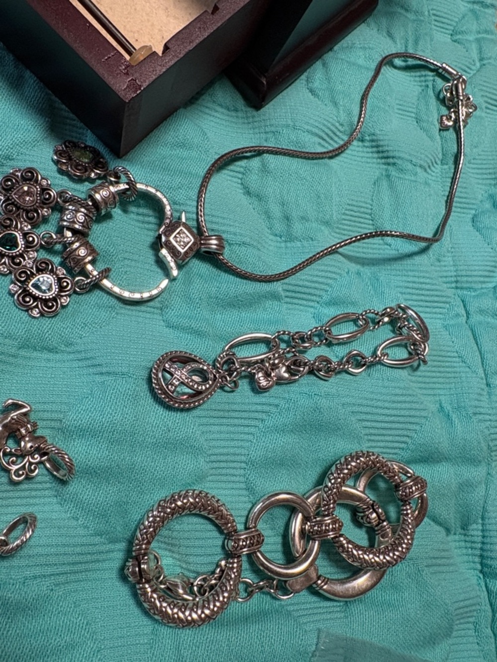 Brighton Charm Bracelet Lot and 20+ earring set plus 60 charms firm thanks. - Picture 12 of 17